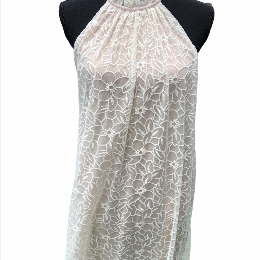 Ali & jay midi dress cream lace over sheer
